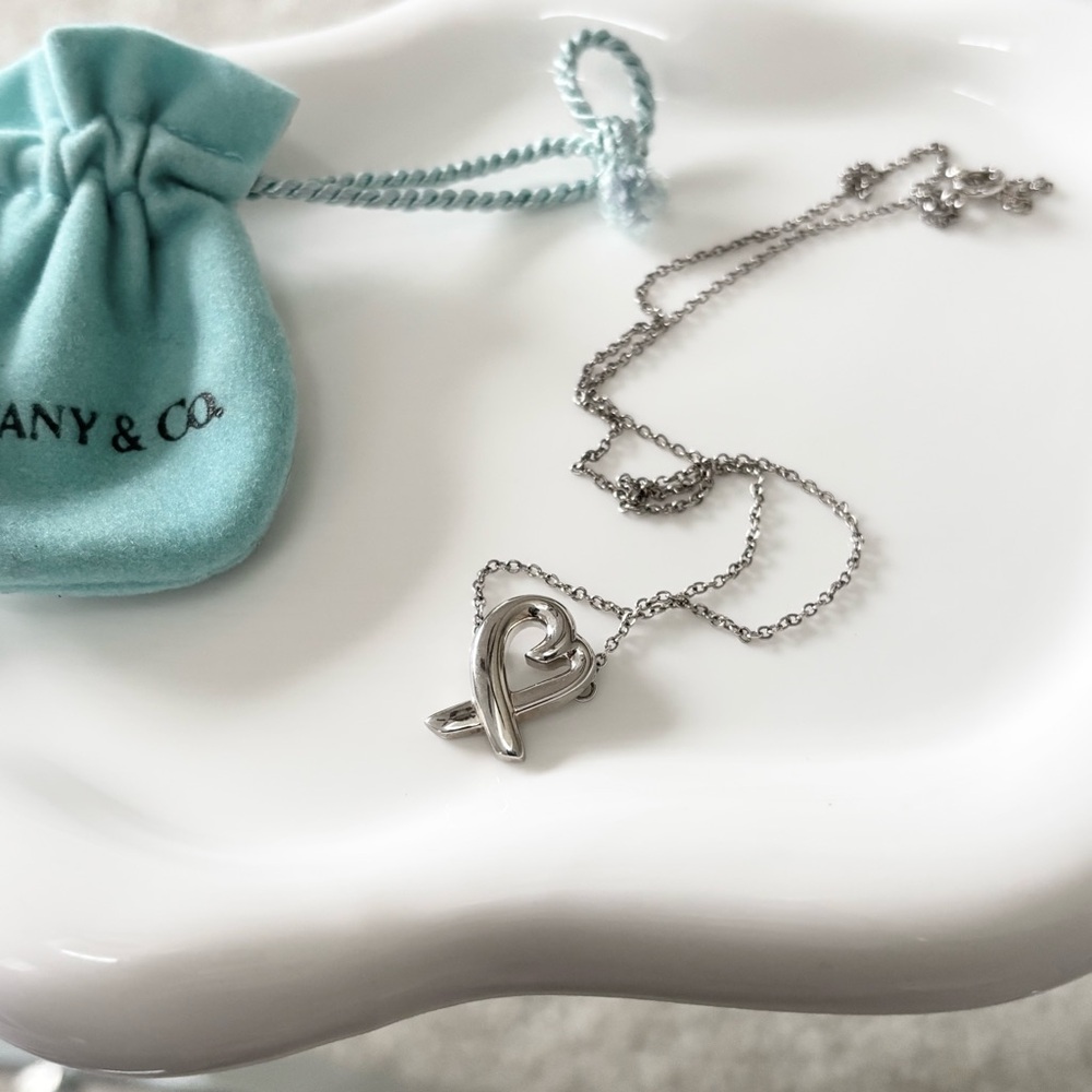 T&Co Silver Ribbon Heart Pendant - Picture 3 of 5